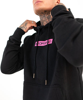 Boom Bang (Pink Box Logo) Hoodie (Black)